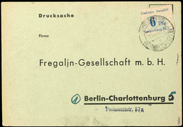 6 Pfg Freimarken Lebhaftblau Auf Drucksachenkarte Von "SPREMBERG 7.12.45" Nach Berlin-Charlottenburg, Tadellos, Gepr. He - Spremberg