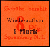 8 Pf. Gebührenzettel In Rot, Ungezähnt, Ungebraucht U. Links Unten Kleiner Eckbug, Fotoattest Dr. Arenz BPP, Mi. 2.500.- - Spremberg