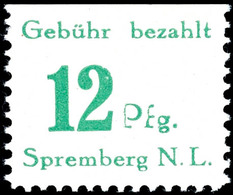 12 Pfg Gelblichgrün, "enger Abstand Zwischen 12 Und Pfg.", Postfrisch, Mi. 250.-, Katalog: 24AXIII ** - Spremberg