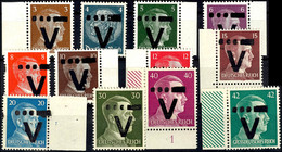 3 Bis 42 Pfg. Hitler, 12 Werte (ohne 24, 25 Und 60 Pfg.), Gepr. Zierer BPP, Postfrisch, Mi. 160,-, Katalog: Ex I/XIV ** - Westerstede