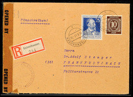 GEISENHAUSEN 1947 (Absenderadresse Aus Unterfimbach), Mit Gemeinschaftsausgabe 10 Pfg Ziffer U. 75 Pfg Stephan Frankiert - Andere & Zonder Classificatie