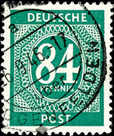 84 Pfennig Ziffer Grün, Gestempelt, Fotobefund Arge Kontrollrat Und Fotokurzbefund Schlegel A. BPP, Mi. 280,-, Katalog:  - Sonstige & Ohne Zuordnung