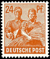 24 Pf. Arbeiter Lebhaftbraunorange, Postfrisch, Geprüft Arge Kontrollrat, Mi. 120,-, Katalog: 951d ** - Other & Unclassified