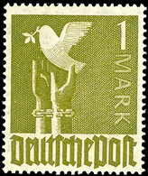 1 Mark Taube, Schwärzlichgelboliv, Postfrisch, Geprüft Arge Kontrollrat, Mi. 250,-, Katalog: 959aa ** - Andere & Zonder Classificatie