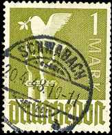 1 M. Taube, Schwärzlichgelboliv, Gest., Gepr. Arge Kontrollrat, Mi. 500,-, Katalog: 959aa O - Other & Unclassified