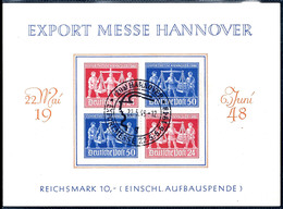 Hannovermesse, 24 Pfg + 50 Pfg / 50 Pfg + 24 Pfg, Bessere Zusammendruckkombination Auf Gedenkblatt, Gestempelt Mit Sonde - Andere & Zonder Classificatie