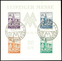 Leipziger-Messe-Block, Wasserzeichen Stufen Steil Steigend, Mit Sonderstempel, Tadellos, Gepr. Und Fotoattest Ströh BPP, - Other & Unclassified