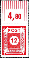 12 Pf Postmeistertrennung Loschwitz In B-Farbe Tadellos Postfrisch Vom Oberrand, Tiefst Gepr. Zierer BPP, Mi. 450,--, Ka - Andere & Zonder Classificatie
