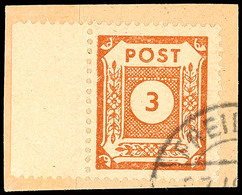 3 Pfg Orangebraun Mit PF I "Perlenschnur", Briefstück, Katalog: 56aI BS - Andere & Zonder Classificatie