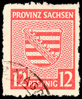 12 Pfg Wappen Unregelmäßig Durchstochen, Tadellos Gestempelt, Gepr. Ströh BPP, Mi. 150.-, Katalog: 71XD O - Andere & Zonder Classificatie