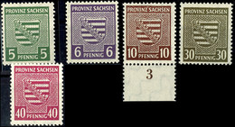 5, 6, 10, 30, 40 Pf Farben (Mi.-Nr. 75Xb, 76Xc, 78Xb, 83Xb, 84Xa) Tadellos Postfrisch, Gepr. Ströh BPP Bzw. Zierer BPP,  - Andere & Zonder Classificatie