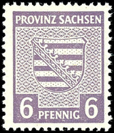 6 Pfg. Provinzwappen Rötlichgrauviolett, Wasserzeichen Steigend, Postfrisch, Geprüft Ströh BPP, Mi. 100.-, Katalog: 76Yb - Andere & Zonder Classificatie