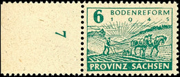 6 Pf Bodenreform In B-Farbe Tadellos Postfrisch Vom Linken Bogenrand, Gepr. Zierer BPP, Mi. 250,--, Katalog: 85wbA ** - Other & Unclassified