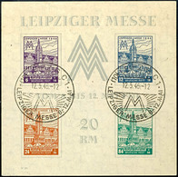Blockausgabe "Leipziger Messe" "Wz. 1 Y - Stufen Steil Steigend", Type IV, Gestempeltes Prachtstück (zarte Randbüge), Fo - Other & Unclassified