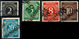 2, 5, 8, 10 Und 20 Pf Ziffer Mit Bezirkshandstempel "36" (Mi.-Nr. IaVII, IbVII, IdVII, IeVII Und IlVII) Tadellos Postfri - Other & Unclassified