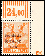 24 Pfg Aus Der Bogenecke Oben Rechts Mit Druckerzeichen "6", Tadellos Postfrisch, 200.-, Katalog: 190DZ ** - Andere & Zonder Classificatie