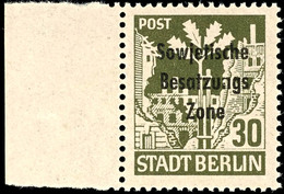 30 Pfg Glatte Gummierung Auf Wb-Papier Mit Maschinenaufdruck, Tadellos Postfrisch, Gepr. Paul BPP, Mi. 140,-, Katalog: 2 - Andere & Zonder Classificatie