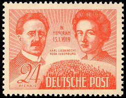 24 Pfg Liebknecht/Luxemburg Mit Plattenfehler "V", Tadellos Postfrisch, Gepr. Paul BPP, 100.-, Katalog: 229V ** - Andere & Zonder Classificatie