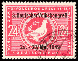 24 Pfg. Tagung Des 3. Volkskongresses Mit Plattenfehler "9 Von 29. Gebrochen", Gestempelt, Pracht, 200.-, Katalog: 233PF - Other & Unclassified