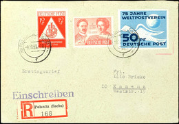 50 Pfennig Weltpostverein Zusammen Mit SBZ 12 Pfennig Tag Der Briefmarke Und 24 Pfennig Liebknecht/Luxemburg Auf R-FDC V - Andere & Zonder Classificatie