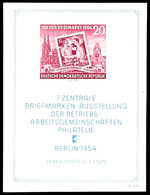 Blockausgabe "Erste Zentrale Briefmarkenausstellung Der Betriebsarbeitsgemeinschaften Philatelie, Berlin", Wasserzeichen - Andere & Zonder Classificatie