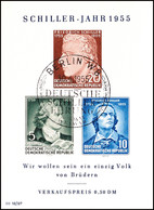 Schiller-Block Mit PF IV Tadellos Mit Sonderstempel, Mi. 80.-, Katalog: Bl.12IVSST O - Andere & Zonder Classificatie