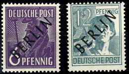 6 Und 12 Pf Schwarzaufdruck Je Auf Dickem Papier Tadellos Postfrisch, Tiefst Gepr. Schlegel BPP, Mi. 120,--, Katalog: 2x - Andere & Zonder Classificatie