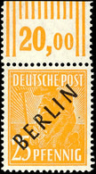 25 Pf Schwarzaufdruck W OR Tadellos Postfrisch, Tiefst Gepr. Schlegel BPP, Mi. 150,--, Katalog: 10 W OR ** - Andere & Zonder Classificatie