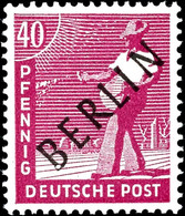 40 Pf. Schwarzaufdruck, Aufdruckfehler "heller Punkt Im B", Postfrisch, Gepr. Schlegel BPP, Mi. 250,-, Katalog: 12V ** - Andere & Zonder Classificatie