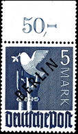 5 Mark Schwarzaufdruck Oberrand Platte Dgz. Tadellos Postfrisch, Tiefst Gepr. Schlegel BPP, Mi. 400,--, Katalog: 20 P OR - Andere & Zonder Classificatie