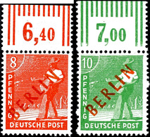 2, 6, 8 Und 10 Pf. Rotaufdruck Je Oberrand Walze Tadellos Postfrisch, Mi. 550,--, Katalog: 21/24 W OR ** - Andere & Zonder Classificatie