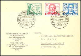 10 - 30 Pfg. Goethe Auf Adressiertem Amtlichem FDC, Mi. 700.-, Katalog: 61/63 FDC BF - Other & Unclassified