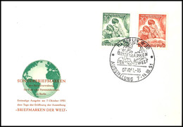 10 Pfg Und 20 Pfg Tag Der Briefmarke 1951 Auf Amtlichem Blanko-FDC-Umschlag Mit Entwertung "BERLIN W30 07.10.51", Tadell - Andere & Zonder Classificatie