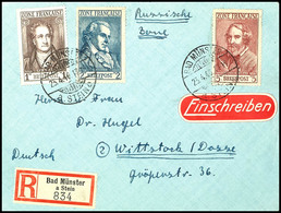 1, 2 Und 5 Mark Dichter Zusammen Auf überfrankiertem R-Brief Von "BAD MÜNSTER 23.4.16" Nach Wittstock, Die 1 Mark Eckbug - Sonstige & Ohne Zuordnung