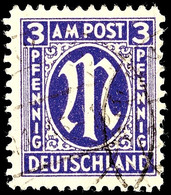 3 Pf AM-Post In Type BDz Tadellos Gestempelt, Gepr. Hettler BPP, Mi. 750.-, Katalog: 17bDz O - Sonstige & Ohne Zuordnung