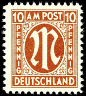 10 Pfg AM-Post, Deutscher Druck, Zähnung D, Papier Z, Tadellos Postfrisch, Unsigniert, Fotoattest A. Schlegel BPP: "Die  - Other & Unclassified