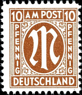 10 Pfg AM-Post, Deutscher Druck, D-Zähnung, Tadellos Postfrisch, Attestkopie Hettler BPP (für Einheit): "echt Und Einwan - Other & Unclassified