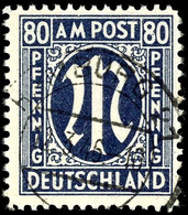 80 Pf. Schwarzviolettultramarin, C-Zähnung, Tadellos, Gest., Fotobefund Hettler BPP, Mi. 300,-, Katalog: 34aCz O - Andere & Zonder Classificatie