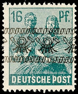 16 Pfg Schwarzblaugrün, Bandaufdruck, Tadellos Postfrisch, Gepr. ARGE Kontrollrat (Bernhöft), Katalog: 42Ib ** - Other & Unclassified