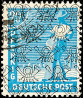 20 Pfg Grünlichblau Mit Netzaufdruck, Tadellos Gestempelt, Gepr. ArGe Bernhöft Und H.-D. Schlegel BPP, Mi. 150.-, Katalo - Andere & Zonder Classificatie