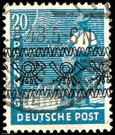 20 Pf. Arbeiter Grünlichblau, Bandaufdruck, Gestempelt, Fotobefund Arge Kontrollrat, Mi. 200,- Unterbewertet, Katalog: 4 - Other & Unclassified