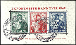 Hannover-Messeblock Mit Sonderstempel, Tadellos, Mi. 250.-, Katalog: Bl.1a O - Other & Unclassified