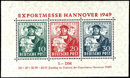 Hannover-Messe-Block, "c" Farbe, 30 Pf. Schwarzviolettultramarin, Gepr. Schlegel, Mi. 700,-, Katalog: Bl.1c ** - Andere & Zonder Classificatie