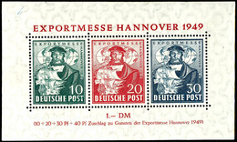 Hannover-Messe-Block, "c" Farbe, 30 Pf. Schwarzviolettultramarin, Gepr. Schlegel, Mi. 700,-, Katalog: Bl.1c ** - Other & Unclassified