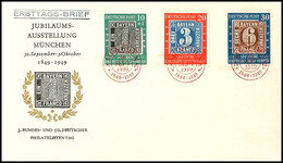 10 - 30 Pfg. 100 Jahre Briefmarken Mit Rotem Sonderstempel Auf Illustriertem FDC, Mi. 200.-, Katalog: 113/15FDC BF - Andere & Zonder Classificatie