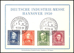 Wohlfahrt 1949 A. Sonderkarte Zur Industriemesse Hannover, Tadellos, Mi. 170,- Schon Für Lose, Katalog: 117/20 BF - Andere & Zonder Classificatie