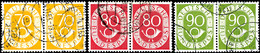 2 Pfg Bis 90 Pfg Posthorn, Waagerechter Paarsatz, Alle Werte Sauber Bedarfsgestempelt, Mi. 2865.-, Katalog: 123/38(2) O - Other & Unclassified
