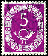 5 Pfg Posthorn, Plattenfehler I "Delle Im Rahmen Unter E Von BUNDES", Gestempeltes Bedarfsstück, Leicht Erhöht Gepr. Sch - Other & Unclassified
