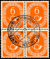 6 Pf. Posthorn, Tadelloser Viererblock, Ungefaltet, Zentrisch Gestempelt, Mi. 280,-, Katalog: 126(4) O - Andere & Zonder Classificatie