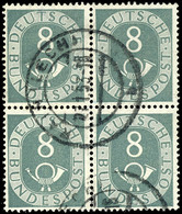 8 Pf. Posthorn, Tadelloser Viererblock, Gestempelt, Mi. 300,-, Katalog: 127(4) O - Sonstige & Ohne Zuordnung